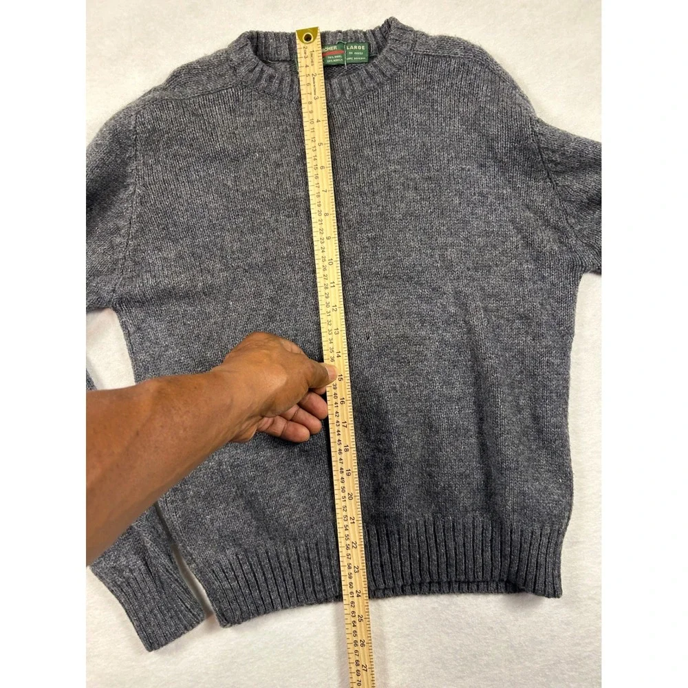 Vintage Hill & Archer Mens Large Wool Blend Crewneck Sweater Gray